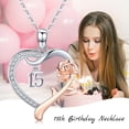 thumbnail image 6 of Coachuhhar 15 Year Old Birthday Gifts 925 Sterling Silver Love Heart Rose Flower Pendant Necklace 15th Jewelry Christmas Gifts for Women Girlfriend Sister, 6 of 7