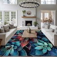thumbnail image 3 of 6'x9' Area Rugs, Teal Red Ombre Indoor Outdoor Area Rug for Living Room Bedroom, Abstract Art Botanical Washable Bathroom Rugs Kitchen Floor Carpet Mats Home Decor Aesthetic, 3 of 8