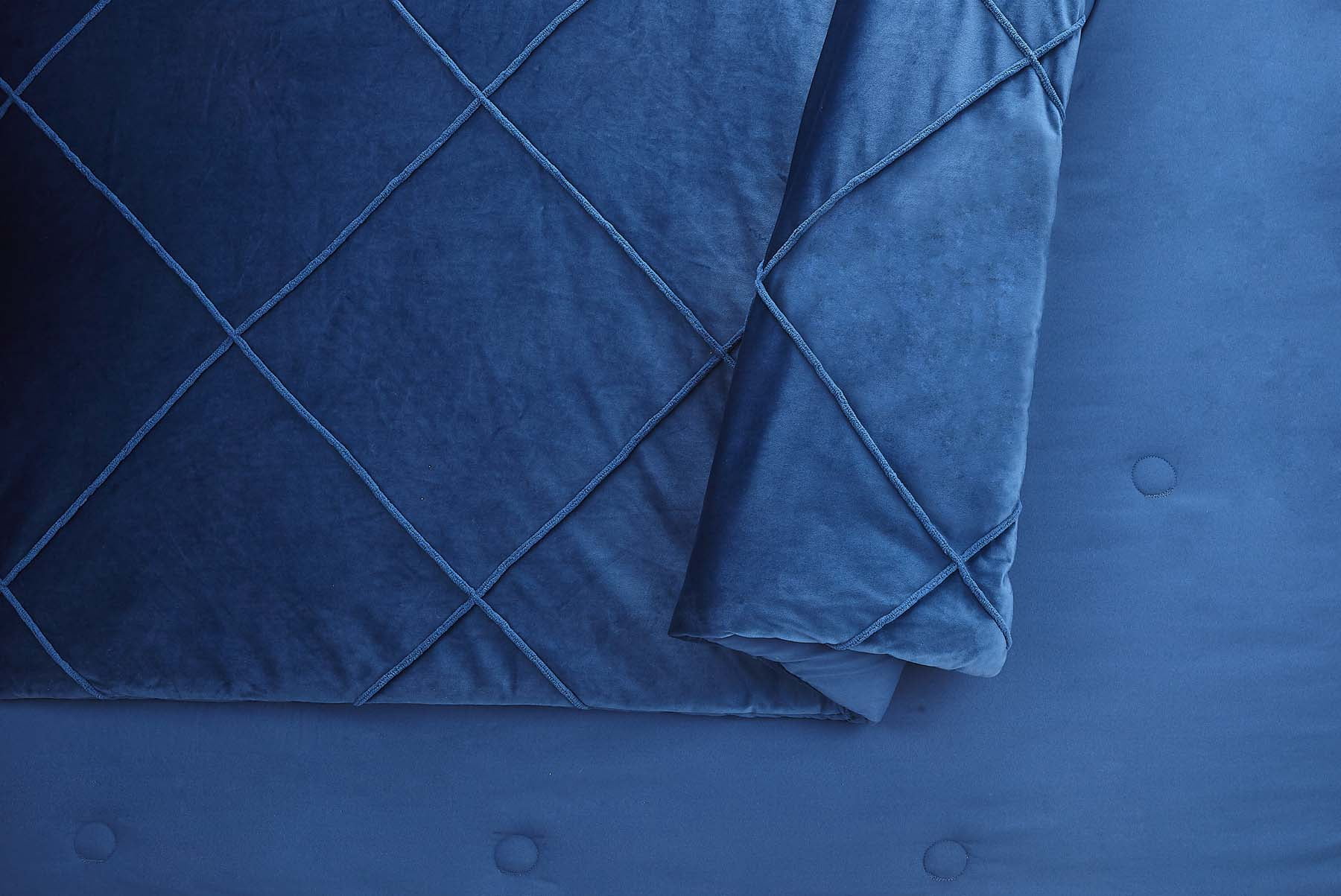 Better Homes & Gardens Embroidered Velvet 3pc Full Queen Blue