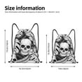 thumbnail image 4 of Easygdp Skull and palm leaves Drawstring Backpack, Beach Sackpack, Travel Sackpack Lightweight for Sports, Gym, Travel, Swimming - Small, 4 of 9