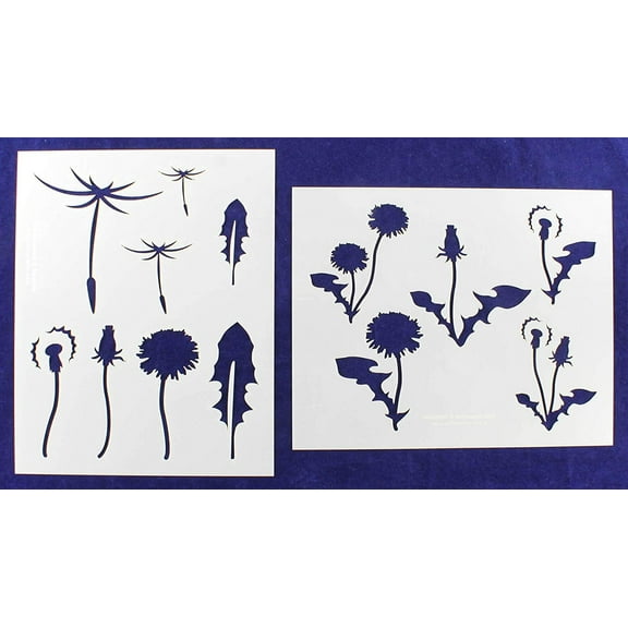 Mylar 2 Pieces of 14 Mil 8" X 10" Dandelions Stencils- Painting /Crafts/ Templates