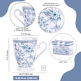 thumbnail image 2 of STP GOODS Blue Flowers Bone China Mug Set of 2 in Gift Box 9.46 fl oz (280 ml) Floral Mugs Coffee and Tea Mugs for Latte Cocoa Chocolate, Blue and White, 2 of 10