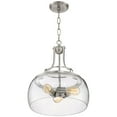 thumbnail image 6 of Franklin Iron Works Charleston Satin Nickel Pendant Chandelier 16" Wide Modern Seeded Clear Glass 3-Light LED Fixture for Dining Room Kitchen Island, 6 of 8