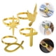 thumbnail image 4 of juego de anillos de servilletas con forma de cruz, porta servilletas cristianos para bautizo, hebillas para servilletas de primera comunión, decoración para mesas de casa, bodas y fiestas., 4 of 7