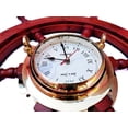 thumbnail image 3 of Nagina International Polystone Polished Nautical Brass Porthole Clock Ship Wheel | Pirate's Ocean Home Decor Gift | London Sea's Time (30 Inches), 3 of 6