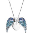 thumbnail image 1 of Collar con colgante de corazón y circonita cúbica azul para mujeres, adolescentes, mamás o novias. JM, 1 of 5