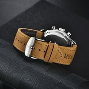 BENYAR Mens Quartz Watches Chronograph Leather Sports 42mm Wrist Watch for Men Casual Design Wristwatch