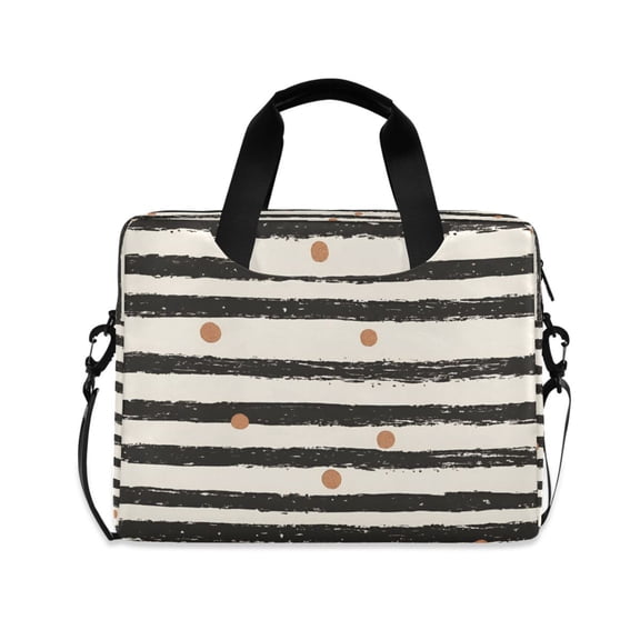 FORMRS 16" Laptop Bag Carrying Sleeve Case with Handle Travel Shoulder Briefcase, Black Stripes