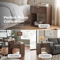 thumbnail image 5 of Furniture of America Elarin Modern Wood 1-Drawer Nightstand with Open Bottom Shelf, Walnut, 5 of 17