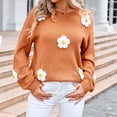 thumbnail image 6 of Nmnitkp Sweaters for Women Soft and Comfortable Women Long Sleeve Large Round-Neck Button Down Sweater Casual Ribbed Loose Knit Sweater Casual Relaxed Fit Pullover Jumper, 6 of 8