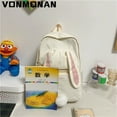 thumbnail image 4 of Women Cute Backpack Purses Designer Nylon Waterproof Schoolbag for Teen Girls Large Capacity Rucksack Cartoon Rabbit Mochila White Only Bag, 4 of 6