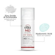 EltaMD UV مرطب واقي الشمس اليومي SPF 40 للوجه مع أكسيد الزنك، مرطب الوجه اليومي مع SPF، واقي الشمس، مضخة 1.7 أونصة