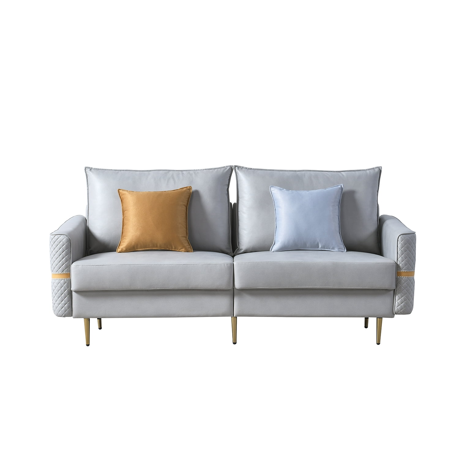 Kadyn 73.22" 2 Seat Couch Sofa, Modern Fabric Loveseat Sofa with 2 Pillows, Heavy Duty Sleeper Sofa for Living Room, Light Grey Kadyn 73.22" 2 Seat Couch Sofa, Modern Fabric Loveseat Sofa with 2 Pillows, Heavy Duty Sleeper Sofa for Living Room, Light Grey