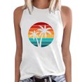 thumbnail image 1 of Gibobby Mujeres Casual Cocotero Impresión Mangas Cuello Redondo Camiseta Suelta Blusa Tops(Blanco,G), 1 of 4