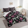 thumbnail image 3 of Homewish Cute Bow Knot Bedding Comforter Set 7pcs for Girls, Glitter Stars Queen Bedding Sets, Colorful Bowtie Queen Sheet Sets, Lightweight Room Decor, 3 of 8