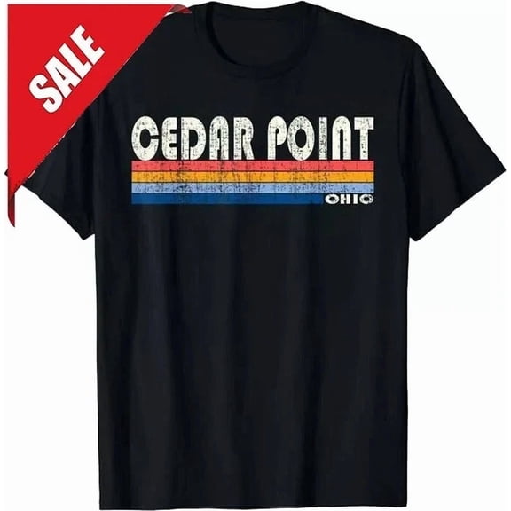 Vintage 70S 80S Style Cedar Point Oh T-Shirt Size S-5XL