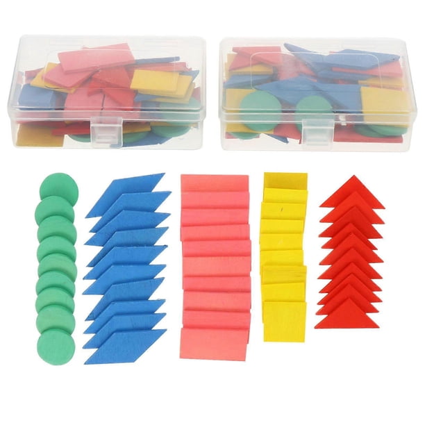 2 Sets Wooden Creative Geometry Graphics Puzzle Game Educational Children Jigsaw
