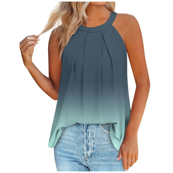 QUINDOS Womens Tank Tops Plus Size Army Green Ribbed Summer Printed Round Neck Pullover Fashionable Casual Round Neck Strap Button Tops Camisoles for Women