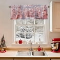 thumbnail image 2 of Christmas Valances for Windows, 54 x 18in, Winter Snow Scene Dreamy Pink Snowing Town Rod Pocket Kitchen Valance Curtain Light Filtering Window Treatments for Living Room Bedroom, 1 Panel, 2 of 7