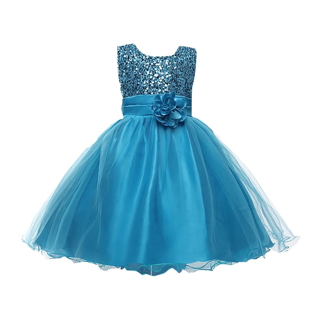 Coerni Robes de Soirée Sans Manches pour Filles Jolies Robe Princesse Smockée en Tulle à Sequins Robes de Fête de Mariage