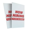 thumbnail image 4 of A-frame Sidewalk Now Hiring Floor Salesman 24" x 36" Double Sided A-Frame Sidewalk Sign, Includes 2 Plastic Inserts | Foldable Portable White Signicade Sandwich Board Signs, 4 of 5