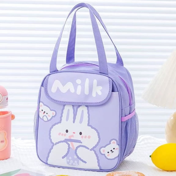 Cute Animes Small Lunch Box Bag with Handles Reusable Insulated Cooler Tote Bag for Work Travel Picnic Office Hiking