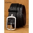 thumbnail image 6 of Catelles Men's Genuine Leather Black Belt with Stainless Steel Buckle , Casual & Business Wear Gift by Box&For Waist 42 Width 1.5in(3.8cm), 6 of 10