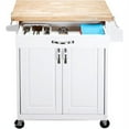 Mainstays Kitchen Island Cart with Drawer and Storage Shelves, White