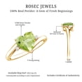 thumbnail image 5 of Rosec Jewels Natural Peridot Heart Engagement Ring 2 Carat (8 mm, AAA Grade) - Womens Peridot Diamond Ring with Bypass Shank, 10K Yellow Gold, US 11.00, 5 of 8