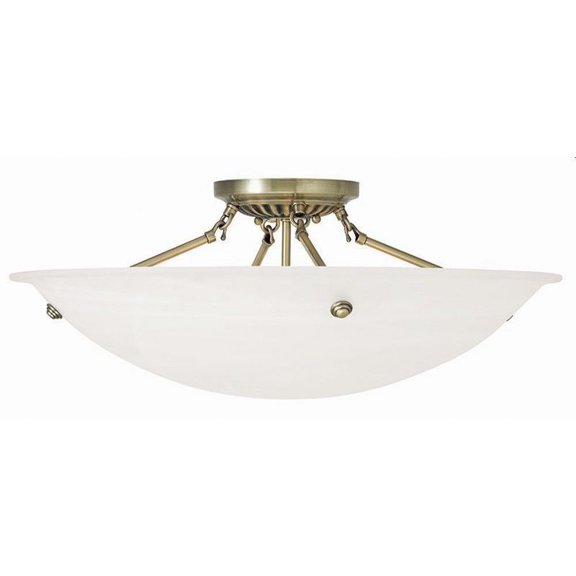 4 Light Flush Mount in Contemporary Style 24 inches Wide By 9.5 inches High-Antique Brass Finish Bailey Street Home 218-Bel-1764445