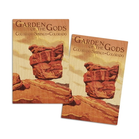 

Garden of the Gods Balanced Rock (4x6 Birch Wood Postcards 2-Pack Stationary Rustic Home Wall Decor)