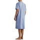 thumbnail image 3 of CAMISAS DE NOCHE RAYADAS INSPIRE CHIC para hombres, camisetas de dormir de manga corta con botones, bata de noche M azul oscuro, 3 of 6