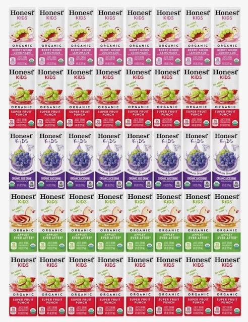 Honest Kids Organic Juice Drink, Variety Pack, 6 fl oz, 40 ct