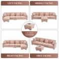 thumbnail image 3 of Rophefx Modern L Shape Chenille Upholstered Convertible Sectional Sofa Couch with Ottoman, 3 of 10