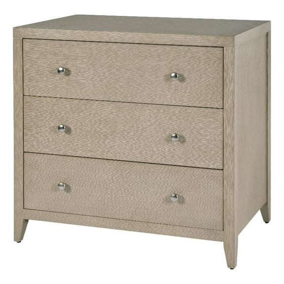 Beaumont Lane Mid-Century 34"W Rectangular Wood 3 Drawer Chest in Taupe