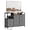 Gray, variant on EDX 8 Drawer Dresser TV Stand, with Power Outlets and Open Shelves, for Bedroom and Living Room, Rust