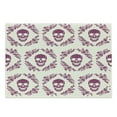 thumbnail image 1 of Sugar Skull Cutting Board, Monochrome Style Calavera Inspired Surround by Circular Floral Wreath Print, Decorative Tempered Glass Cutting and Serving Board, Large Size, Fuchsia Cream, by Ambesonne, 1 of 1