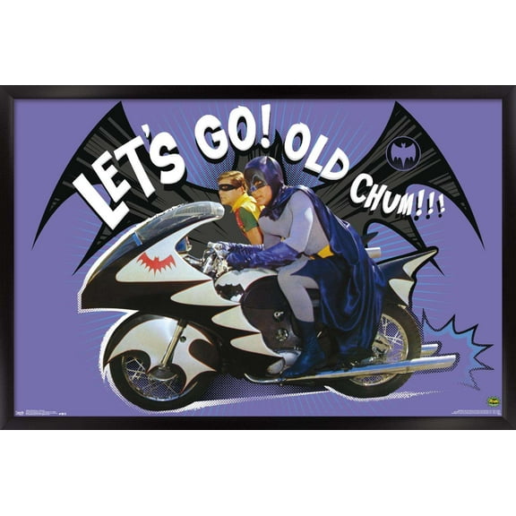 DC Comics TV - Batman TV Series - Batcycle Wall Poster, 14.725" x 22.375", Framed