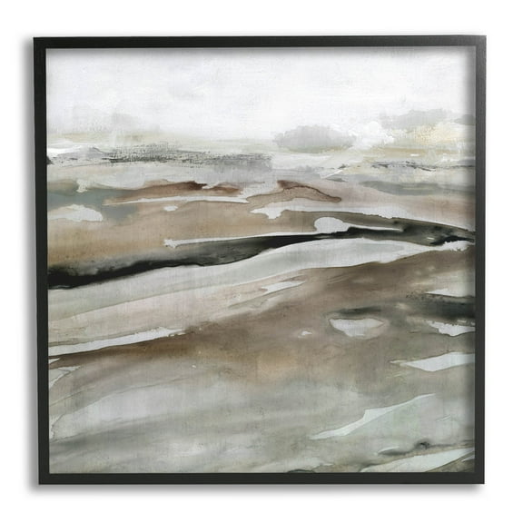 Stupell Industries Abstract Muted Landscape Scene Painting Black Framed Art Print Wall Art, Design by Carol Robinson