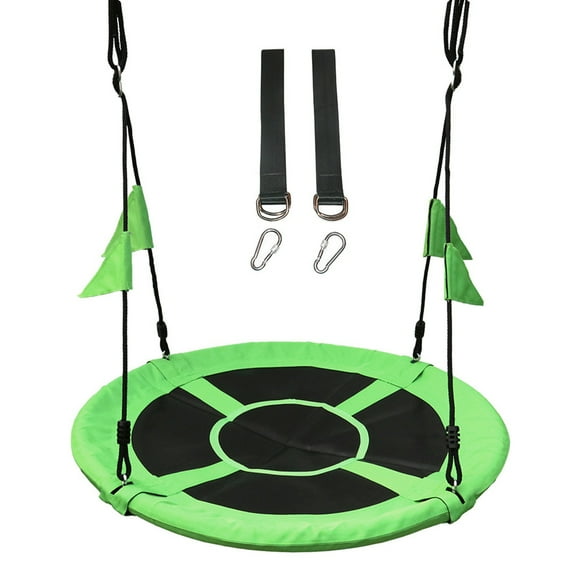 39.4'' Children Tree Swing 661 lb Weight Capacity Durable Steel Frame Waterproof Adjustable Playground Swing Set Ropes Bonus Flag Set and 2 Carabiners