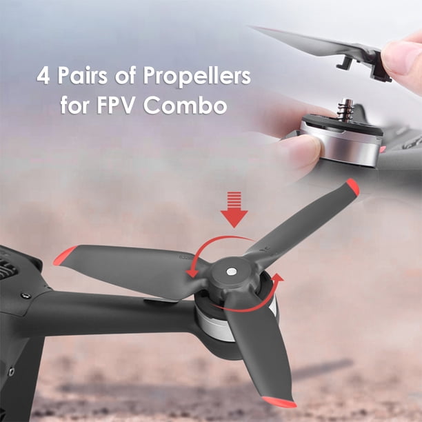 Kuymtek 4 pares de hélices de repuesto de liberación rápida para DJI FPV Combo (borde rojo)
