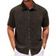 thumbnail image 1 of Playera Elvqul para Hombre de Color Sólido Manga Corta Café Casual Solapa, 1 of 6
