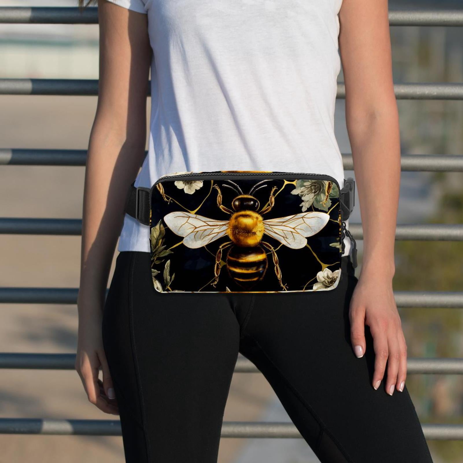 Bee Lightweight Adjustable Fanny Pack with Extension Strap - Unisex Crossbody Bag Money Belt
