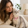 thumbnail image 6 of Adjustable Woven Rope Beaded Pet Collar Breakaway Quick Release Buckle Cute Flower Charm Decor Neck Collar for Cats Dogs Multiple sizes, 6 of 7