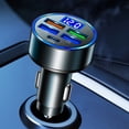 thumbnail image 3 of Cargador de coche 5 puertos Toma de corriente LED Pantalla digital 15W para tableta de teléfono móvil, 3 of 8
