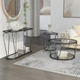 thumbnail image 2 of Gables Metal 3-Piece Coffee Table Set, Black Nickel and Gray, 2 of 3