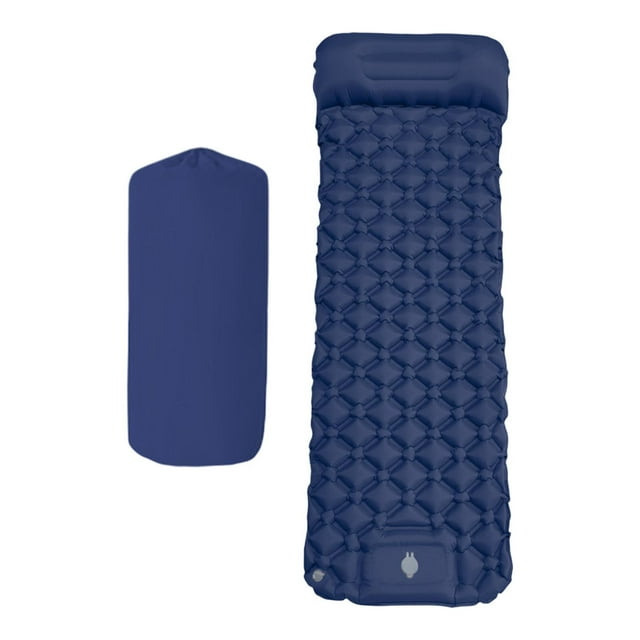 Colaxi Matelas de Camping Gonflable Compact Confortable avec Pompe Intégrée pour Randonnée Voyage Bleu Foncé
