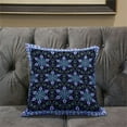 thumbnail image 5 of Amrita Sen Designs CAPL1038FSDS-BL-20x20 20 x 20 in. Medallion Suede Blown & Closed Pillow - Black, Turquoise & White, 5 of 5