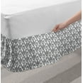 thumbnail image 2 of Baroque Bed Skirt, Simplistic Antique Ornament with Monochrome Design and Swirling Motifs, Elastic Bedskirt Dust Ruffle Wrap Around for Bedding Decor, 4 Sizes, Charcoal Grey and White, by Ambesonne, 2 of 2