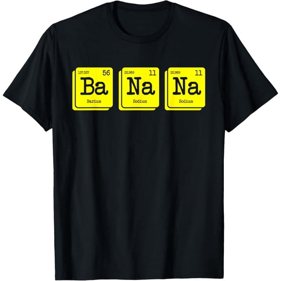 Funny Banana Periodic Table Science T-Shirt Chemistry Nerd Geek Graphic Tee for Men Women Unisex Short Sleeve Cotton Top